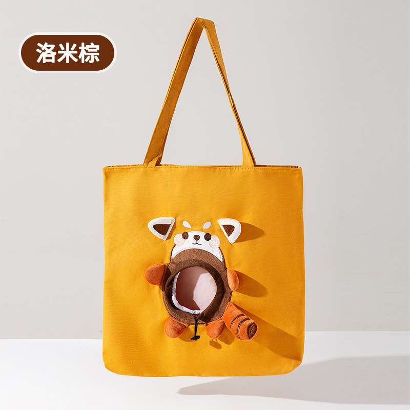 Canvas Cat Carrier Backpack with Peek-a-Boo Window - Adjustable Strap